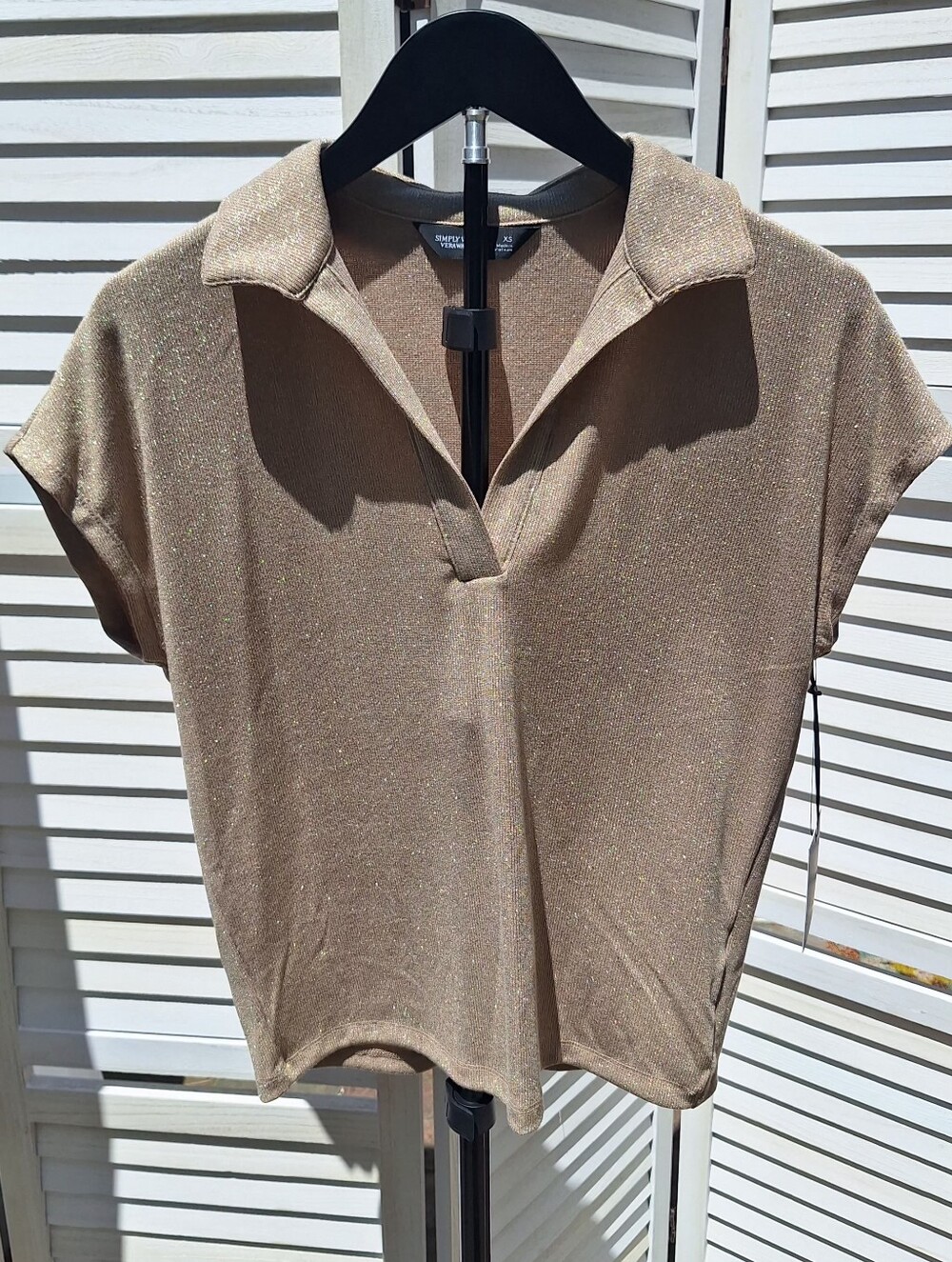NWT Vera Wang gold shimmet top